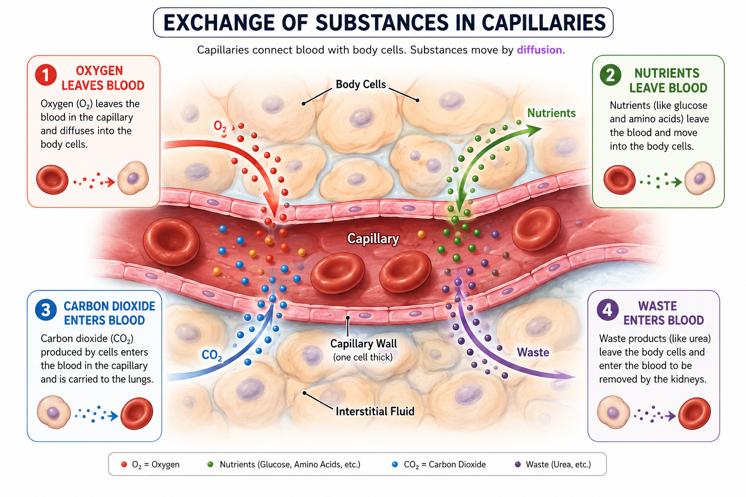 Exchange in Capillaries