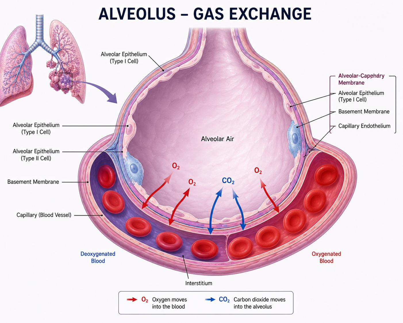 Gas Exchange in Alveolus
