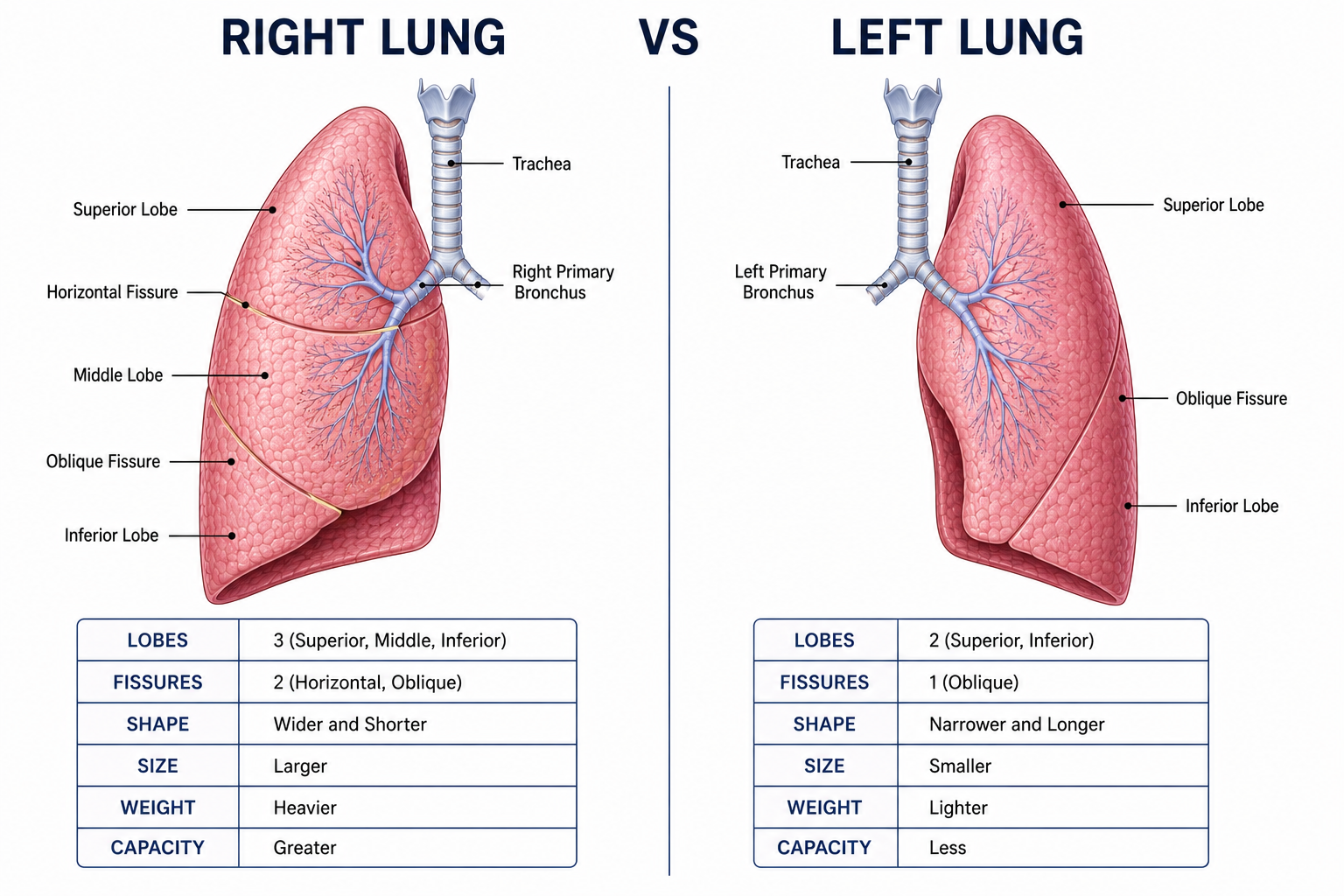 Comparison of Right and Left Lung